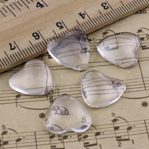 12x12mm Thickness:5mm Heart Flat Back Clear Glass Cabochon Dome Cameo Jewelry Finding 20pcs/lot (K02926)