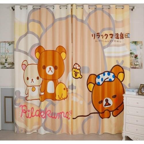 Personal Tailor 2x Grommet Window Drapery Curtain Nursery Kids Children Room Window Dressing Tulle Sheer 200x260cm Bear Orange