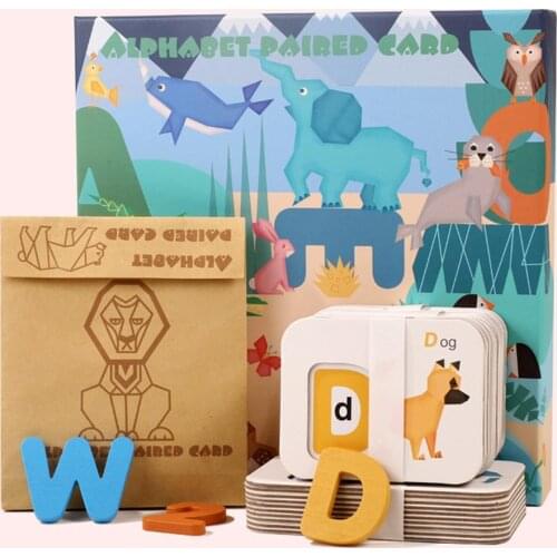 Cartoon Animal Puzzles Number Alphabet Letter Cards Pairing Education Kids Toy