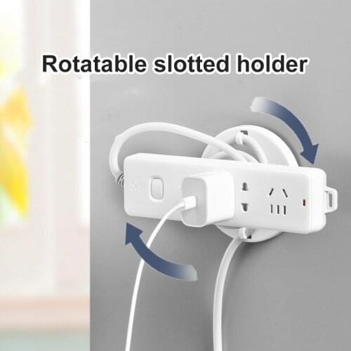 2021 Wall Mounted Router Patch Board Wire Winder 360 ° Rotatable Adjustment Socket Holders Wall Paste Socket Storage Rack