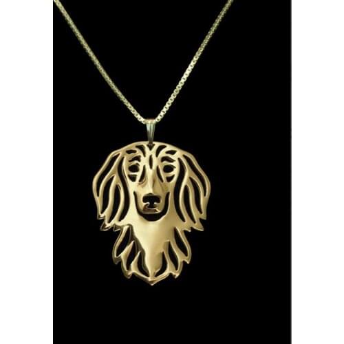 Newest Handmade Long Haired Dachshund pendant choker Necklace for women Dog charm Jewelry Pet Lovers Gift Idea