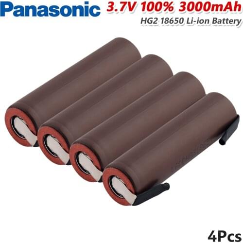 100% Panasonic New HG2 18650 3000mAh Rechargeable Lithium battery 18650 HG2 3.7V discharge 20A Power batteries + DIY Nickel