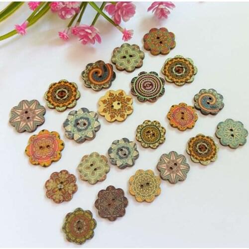 120pcs Natural New Wood Button 20mm/25mm Sewing Children for decoration Craft Garment Accessorie Buttons scrapbookin