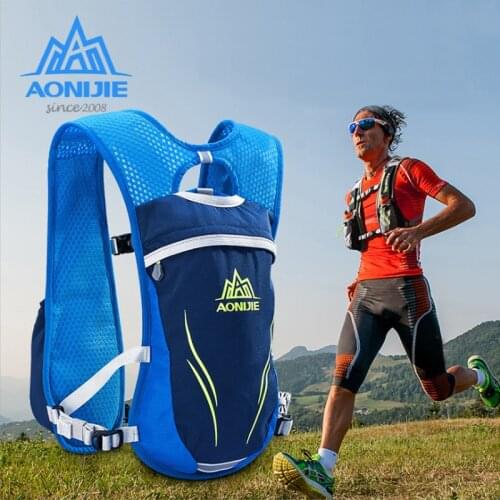 AONIJIE 5.5L Marathon Hydration Nylon Backpack E885S Hiking Vest Outdoor Running Bags Marathon Cycling Cross Country Backpack