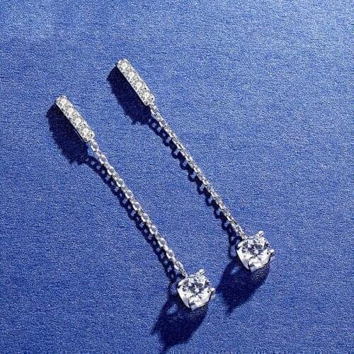 Perfect Cut 0.3/0.5Ct F color Moissanite Drop Earrings 925 Sterling Silver Pass Diamond Test Moissanite Drop Earrings for Women