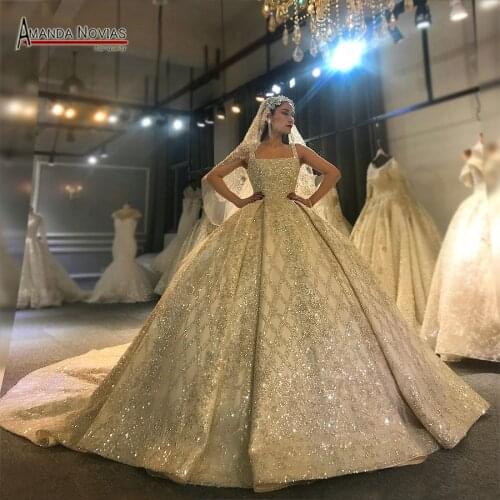 Amanda Novias Design Real Work Photos Wedding Dress Stunning Full Beading Bridal Dress 2022