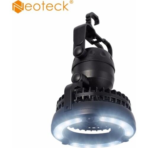 Neoteck Camping Fan Light 18 LED Outdoor Lantern Hiking Fishing Camping Bicycle Lamp With Hanging Hook Battery Powered Lamp