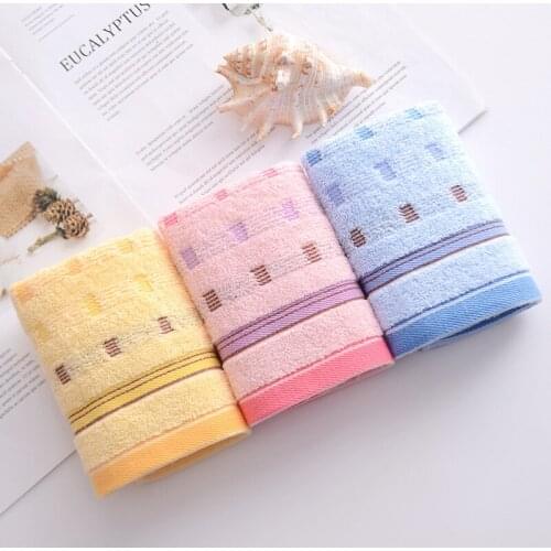 Pure cotton thicken water-absorbent Lattice cut off children towel cotton children towel daily necessities logo customization