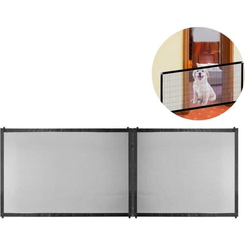 Dog Gate Retractable 3 Sizes Folding Zipper Mesh Dog Fence Safety Guard Baby Fence Pet Gate For Stairs Doors Pet Supplies