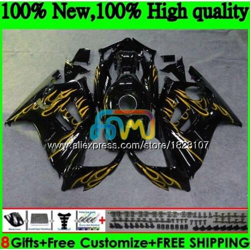 Yellow flames Kit +Tank For HONDA CBR600F3 600CC CBR 600F3 97 98 1997 1998 3BS.260 CBR600 CBR 600 FS F3 95 96 1995 1996 Fairings