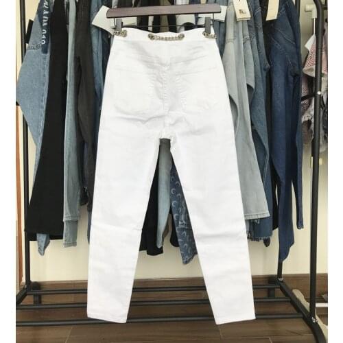 Women Jeans Pants 2020 Fall Winter New Jeans White Pencil Pants
