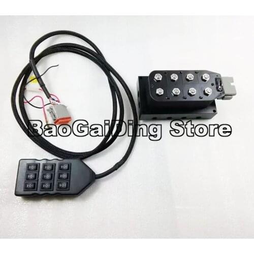 1/4" AA-VU8 Pneumatic Shock Absorber 8-corner Solenoid Valve Unit Air Suspension Valve Block with Cable Plug and Controller