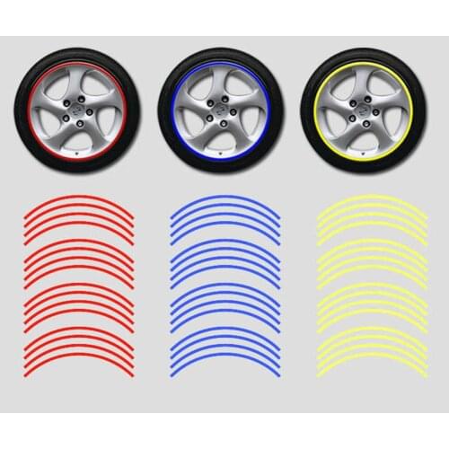 16pcs/set Strips Wheel Stickers Decals 34cm/18inch Reflective Pick Tape Bicycle Motorcycle Auto Tapes