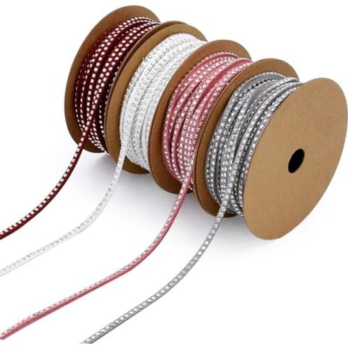 2MM X 5Meters Hot Drilling Diamond Flat Leather Lace Beading Thread Faux Suede Cord String Velvet Beading Supplies
