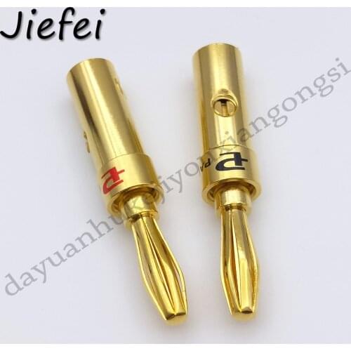 2pcs New High Quality Hifi audio pailiccs 4mm banana plugs brass gold plated speaker cables banana connector adapter