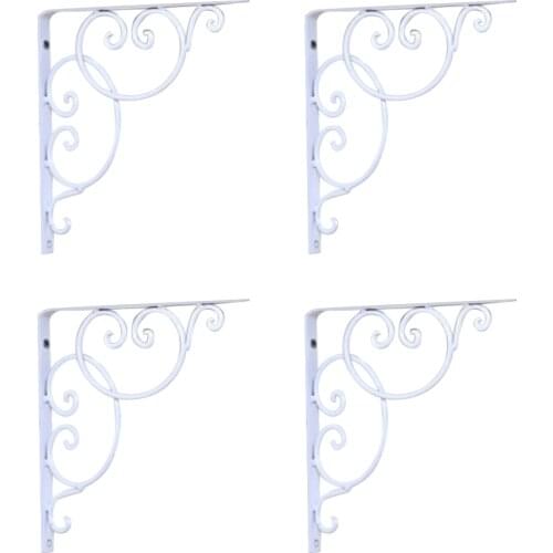 4PCS Iron Wall Book Mounted Shelf Storage Rack Hanging Holder Organizer Rack Metal Flower Pot Tripod JA55