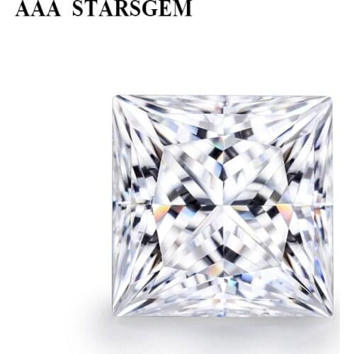 AAA Starsgem Square Princess Cut 5x5mm-12x12mm DEF White Color Moissanites Loose Stone VVS1Test Positive
