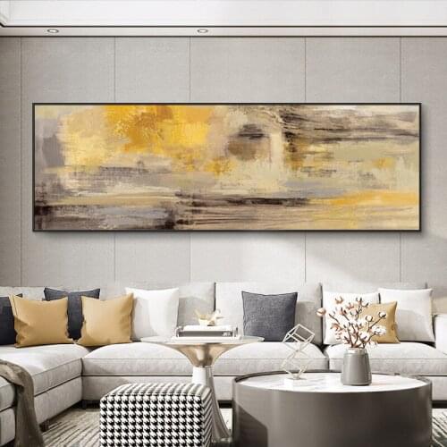 Abstract Yellow Painting on Canvas Posters and Prints Modern Scandinavian Wall Art Picture for Living Room Decoration Picture