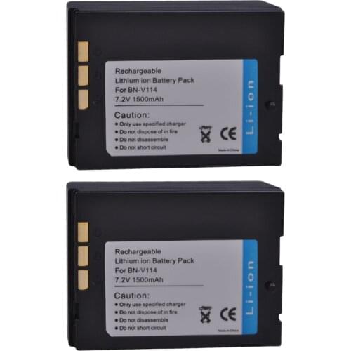 2pcs BN-V114 BNV114 BN V114 Battery for JVC GR-DVP1 GR-DX100EK GR-DX45 GR-DVP3 GR-DX106 GR-DX48 GR-DVP3 ST GR-DX107 Battery