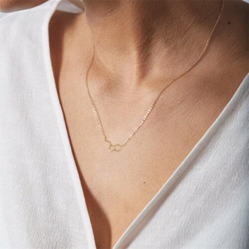 S925 Pure Silver Chains Necklaces Fashion Model Geometry Exquisite Hollow Honeycomb Cellular Pendant Geometric Accessories Gift