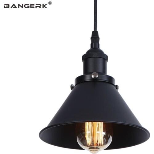 Black Antique Pendant Lamp LED Edison Loft Decor Vintage Hanging Light Dining Room Home Lighting E27 Iron Lampshade Luminaire