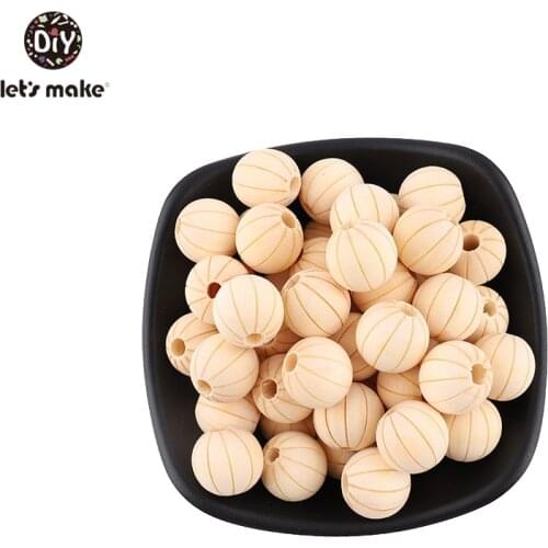 Lets make Wooden Beads Food Grade Baby Chewing Pumpkin Beads Shower Gifts Diy Necklace Accessories BPA Free Baby Teethers