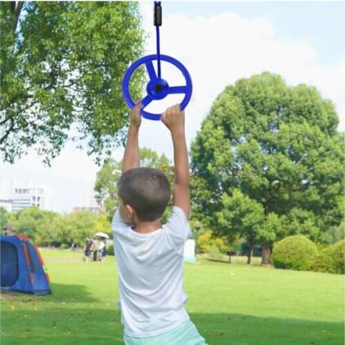 Kids Fitness Toys Outdoor Hanging Wheel Arm Strength Training Equipment Swings Ninja Line Training Accessory Kids Climbing Tool