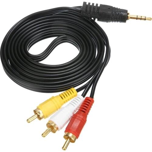 Onsale 1pc 150CM 3.5mm Jack Plug to 3 RCA Adapter Cable Male to Male DVD VCR Audio Video Stereo TV AV Cable Wire Cord