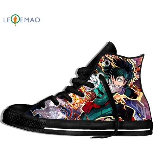 Custom Image Printing Sneakers Arrival Popular Anime My Hero Academia Harajuku Style Plimsolls Canvas Breathable Walking Shoes
