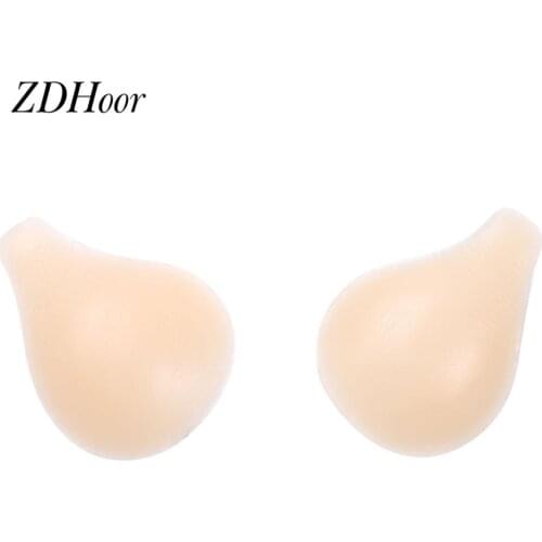 Medical Silicone Invisible Spoon-shaped Bra Chest Sticker Women Strapless Self-adhesive Push Up Bra Nipplecovers Bra Pasties