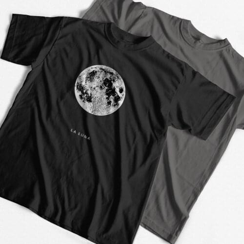 COOLMIND pure cotton streetwear moon print men T shirt casual luna loose men tshirt o-neck t-shirt male men tee shirts tops