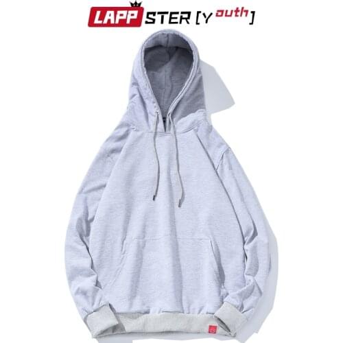 LAPPSTER Men Colorful Solid Hooded Sweatshirts Hoodies 2020 Streetwaer Hip Hop Fashions Hoodies Autumn Cotton Hoodies Plus Size