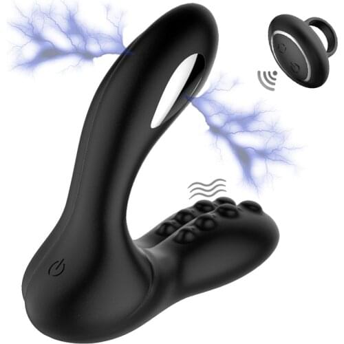 Electric Shock Male Prostate Massager Anal Plug Vibrator For Men Masturbator Perineum Butt Plug Vibrator Remote Control Sex Toys