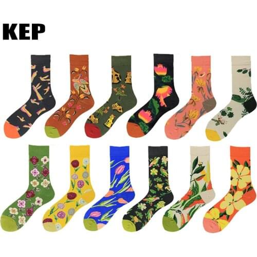Funny Colorful Cartoon Cotton Men Socks New Brand Harajuku Trend Street Happy Socks Business Party Dress Cotton Socks Man Gifts