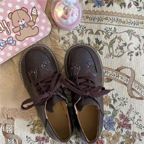 2021 New Pu Low Heel Spring Sweet Girls Female Kawaii Tea Party Japanese Cute Anime Lolita Shoes Women Harujuku Jk Uniform Shoes