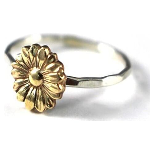 2020 New Simple Boho Sunflower Engagement Ring For Women Men Gold Color Fashion Jewelry Signal Party Friends Gifts