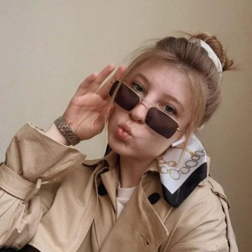 2021 Hot Personalized Small Frame Sunglasses For Women Men Small Square Frame Sun Glasses Brand Designer Coated Eyeglasses