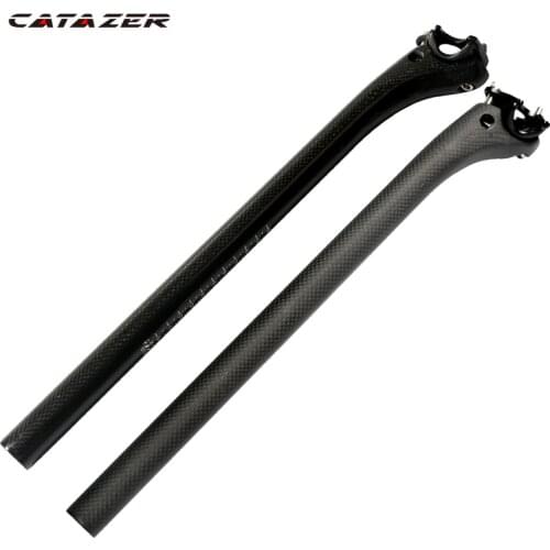 3K Full Carbon Fiber Bicycle Seatpost Offset 20mm Bicycle Parts 25.4/.27.2/30.8/31.6*350/400mm Mountain Road Bike Seatpost