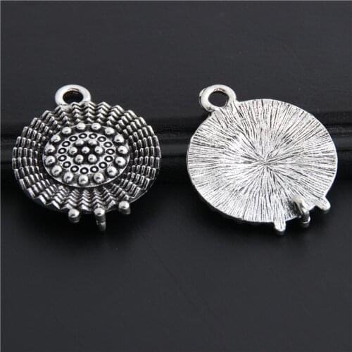 3pcs Silver Color Romantic Metal Button Round Shaped Jewelry Fit Bracelet Necklace Finding 26.5mm A3030