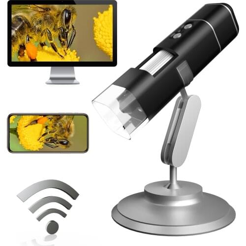 Adjustable Wireless Digital Microscope 50X-1000X 1080P Handheld Portable Mini WiFi USB Microscope Camera with 8 LED Lights