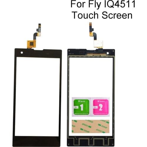 5.0'' Mobile Touch Screen For Fly IQ4511 IQ 4511 Touch Screen Front Glass Digitizer Tools Adhesive 3M Glue Wipes