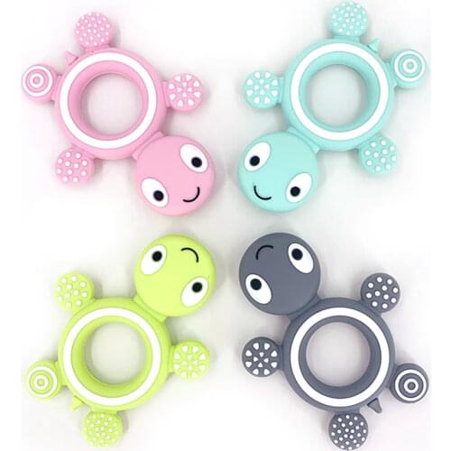 Silicone Baby Teethers Turtle 1PC Food Grade Tortoise Silicone Tiny Rod Childrens Goods Nurse Gift Baby Teether Toys