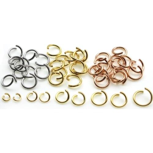 100pcs 0.6mm Gold Stainless Steel Jump Rings Split Rings Connector For Jewelry Making DIY Necklace Chains Accessories Findings