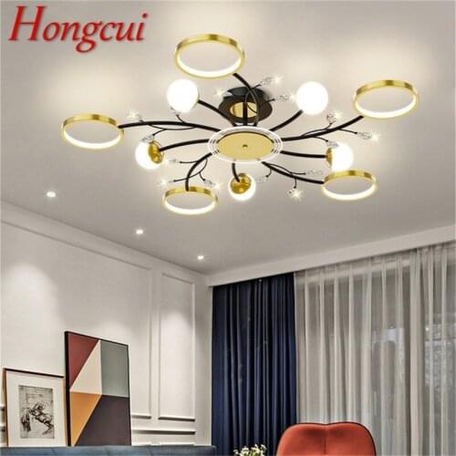 Hongcui Contemporary Pendant Light Nordic LED Lamps Branch Crystal Fixtures Decorative for Home Living Bed Room