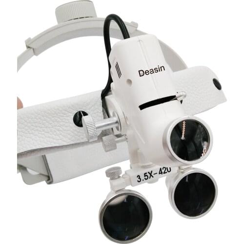 Dental Loupes with Head Light Lamp Head wear surgical loupes with high spot Headlight AC/DC With Loupes