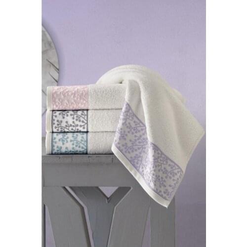 Turkish Pure %100 Cotton Super Absorbent Face Towel Set 4 Pieces 50x90cm Soft 2021 Season White - East West Home Textile