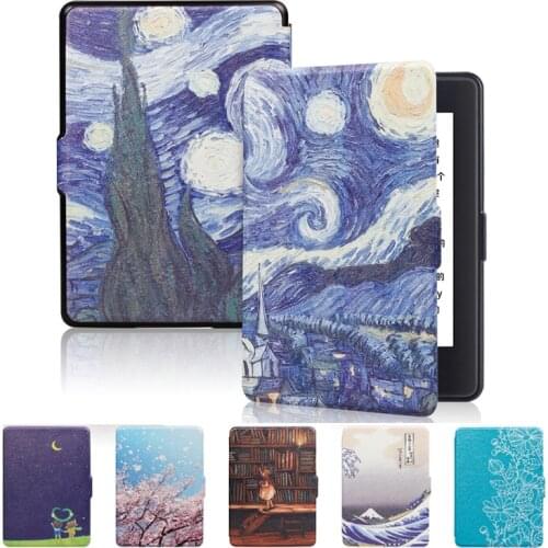 Smart Protective Kindle Magnetic Case For New Capa 2016 8th Generation Model NO.SY69JL Ultra Thin Print Cover Auto Wake Sleep