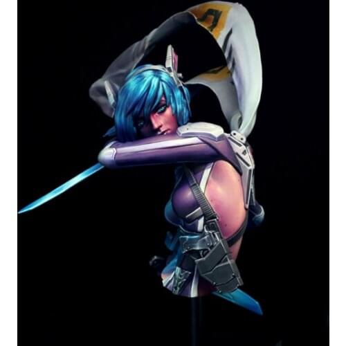Unassambled 1/10 Fantasy Machinery Woman bust Resin figure miniature model kits Unpainted
