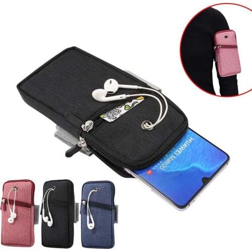Universal Running Bag Arm Wrist Hand Sport Band Cell Phone Case Accessories Wallet Pouch Suitable for any phone within 6.5 inch
