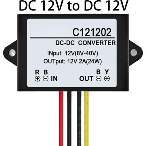 C121202 DC 12V to DC 12V 2A Waterproof Voltage Regulator Stabilizer Adapter Accessories For Car